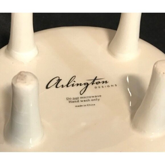 Ceramic Kitten Cat Mug Handle Legs Footed Adorable Arlington Designs White Pink - Picture 6 of 6